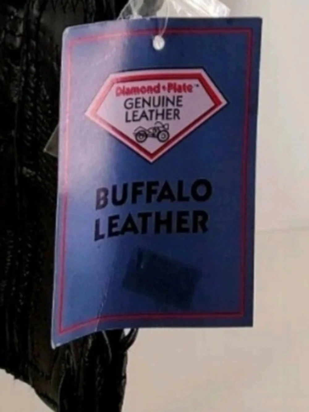 Diamond Plate Buffalo Black Leather Biker Vest with Side Lacing & Eagle Patch.